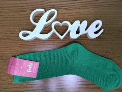 Meia - Longa verde canelada - comprar online