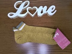 Meia - Ocre e punho verde e creme - comprar online