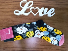 Meia - Floral (ponta do pé - rosa) - comprar online