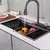 Cuba Pia inox Cozinha Com Torneira Misturador Cascata