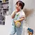 Mini bolsa mensageiro de couro PU para crianças, bolsas de ombro fofas com marg
