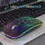 Mouse bluetooth sem fio recarregável, mouse usb ergonômico com luz de fundo rg