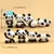 Kit 8 peças panda de pelúcia