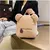 Mochila feminina c/ orelha de lã, pequena e casual