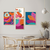 Imagem do Quadros Decorativos c/ 4 unidades - tema de Folhagens Abstrato