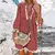 vestido com estampa vintage com gola em v na internet