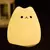 Mini Cartoon Cat Night Light para crianças, lâmpada de silicone suave