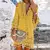 vestido com estampa vintage com gola em v