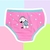 Calcinha Snoopy rosa com viés azul claro