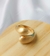 Anel Minimalista Gotas de Água Regulável - Dourado Liso Acabamento Escovado