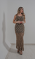 Vestido de crochê sem costura - Dourado