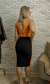 Saia de zipper em couro - Clau Queen Modas