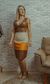 Cropped Regatinha em couro Marrom