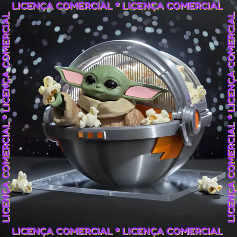 Balde de Pipoca Cápsula do Grogu - 3MF - Produto Digital - Licença Comercial - comprar online