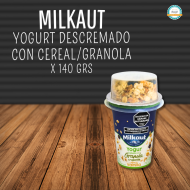 Yogurt Milkaut descremado cereal/granola 140gr