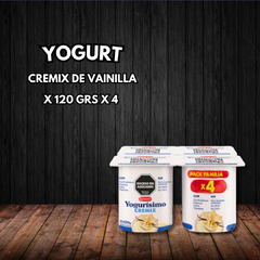 YOGURT CREMIX YOGURISIMO DE VAINILLA X 120 GRS X 4 UND