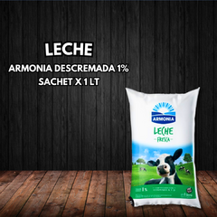 LECHE SACHET DESCREMADA 1% X 1 LT (ARMONIA)
