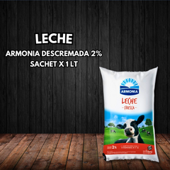 LECHE SACHET DESCREMADA 2% X 1 LT (ARMONIA)