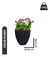 Maceta Rustica Redonda Plomo 40x39cm Liviana Resistente Uv - tienda online