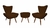 Kit 2 Poltronas Emilia + Puff Suede - Mazzero Decor