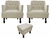 Kit 2 Poltronas Julia + Puff Luis Xv Couro - loja online