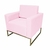 Poltrona Leticia Slim Suede Base Metálica - Mazzero Decor