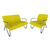Kit Namoradeira + Poltrona Bela Suede Braço Cromado - Mazzero Decor