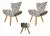 Kit 2 Poltronas Emilia + Puff Suede Estampado - loja online
