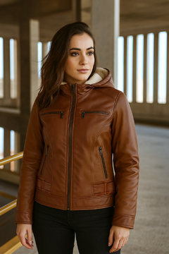 Chaqueta imitación cuero forro Ovejero Mujer - comprar online