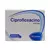 Caja con 10 tabletas de ciprofloxacina 500 mg, antibiótico de amplio espectro para infecciones del tracto respiratorio, urinario, piel y otros, fabricado por Coaspharma.