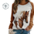 Remera manga larga con cuello redondo estampada