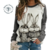 Remera manga larga con cuello redondo estampada - tienda online