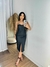 Vestido couro fake com zíper