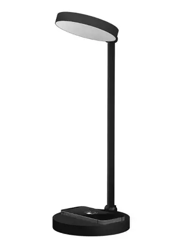 Lampara Velador Juno Negro Dimeable Con Carga Inalambrica 6w Macroled - comprar online