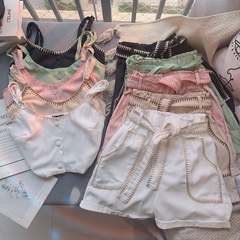 Conjunto short e cropped bordado - comprar online