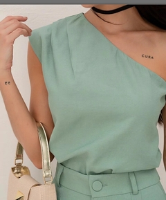 Conjunta short blusa um ombro - Keli Monteiro Moda Feminina