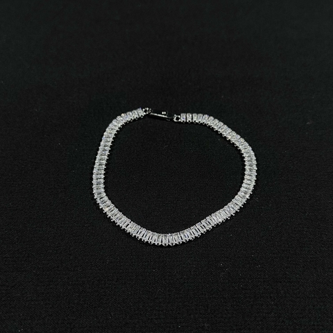 PULSEIRA RIVIERA PRATA - CRAVEJADA / ICE - PRATA - 4MM