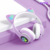 Fone De Ouvido Gatinho Bluetooth Infantil Led Menino Menina Cor:Roxo - comprar online