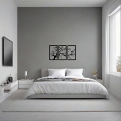 Cuadro Triptico Árbol Otoñal Mdf Calado - comprar online