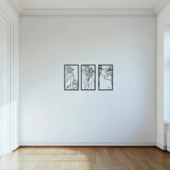 Cuadro Triptico Figura de mujer Mdf Calado - comprar online