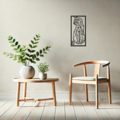 Cuadro Gato Geométrico Mdf Calado - comprar online