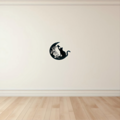 Cuadro Luna y Gato 2 Mdf Calado - comprar online