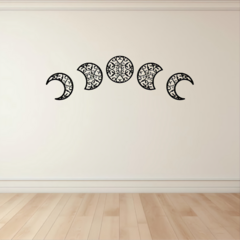 Cuadro de 5 partes Fase Lunar Mdf Calado - comprar online