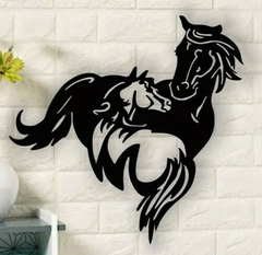 Cuadro Pareja de Caballos Negro Mdf Calado en internet