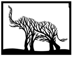 Cuadro Elefante Artesanal Mdf Calado - MJM