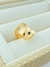 ANEL GOTAS DUPLAS BRILHO/ACETINADO FOLHADO A OURO