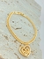 PULSEIRA CORAÇÃO DUPLO ESCRITA MÃE FOLHADO A OURO