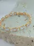 PULSEIRA CRISTAIS QUADRADOS FOLHADO A OURO