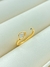 ANEL REGULAGEM PONTA GOTA CRISTAL FOLHADO A OURO