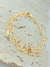 PULSEIRA OVAL BRILHOSA FOLHADO A OURO